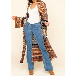 Free People XS Boho Cardi Maxi Landmark Cardigan Cute Cozy Light Warm